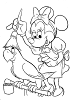 A coloring page of minnie mouse